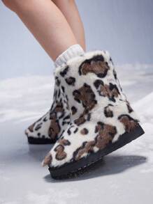 Cuccoo CUCCOO GRLICON Women's Leopard Print Thermal Lined Warm Snow Boots For Winter For Christmas And New Year Holiday Vibe Fall And Winter