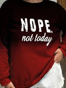 INAWLY Plus Size Women's Spring Autumn Letter Print Crew Neck Long Sleeve Casual Sweatshirt Graduation,Back To School Outfits,Graduation,Teacher Outfits For Women,Back To School Pullover Fall Outfit