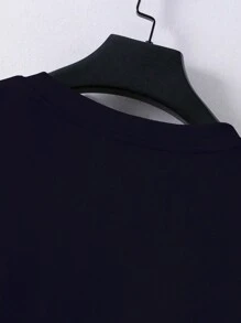 Claim Dot 大码男士字母印花落肩袖宽松休闲 T 恤