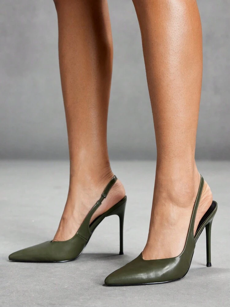 CUCCOO SZL Tacones altos y finos de punta verde para mujer, adecuados para el atuendo del Día de San Patricio, uso casual de primavera, zapatos de primavera, tacones de primavera, vacaciones de primavera, graduación