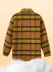 Chaqueta informal holgada de estilo universitario a cuadros para adolescentes varones, otoño/invierno - Amarillo - Ver 2