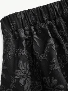 SHEIN Unity Váy chữ A cài nút phía trước bằng vải họa tiết thanh lịch cỡ lớn cho nữ, mặc hàng ngày - màu đen - Xem 4
