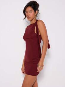 MUSERA Robe mini à encolure bateau et épaules nouées, romantique pour le printemps. Tenue de vacances à Ibiza, de fête, de concert d'été, de soirée, de rendez-vous, de fête d'anniversaire, d'Halloween, de fête d'hiver, de Thanksgiving. Chic.