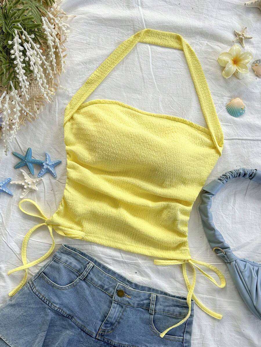Soleia Áo ba lỗ cổ rút dệt kim jacquard màu đỏ rượu vang dành cho nữ, bó sát - Màu Đỏ Sâu - Xem 1