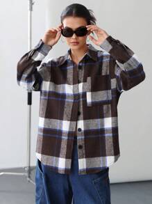 Aveloria Affinna 女士休闲通勤日常格子长袖衬衫 - 彩色 - 查看 4