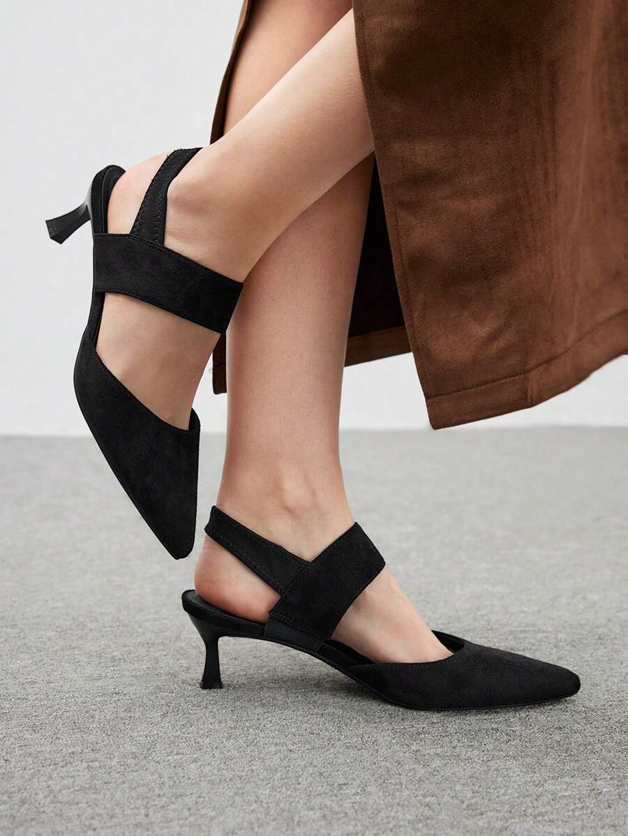 CUCCOO BIZCHIC Women's Elegant Pointed Toe High Heel Sandals, Comfortable For Commuting Valentine's Day - Black - View 1