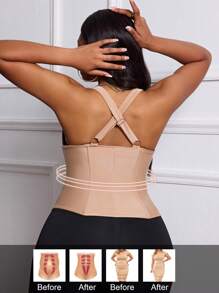 Calvaya 3 Stücke Set: Bauchformer, Taillenmieder und 5-Punkt-Shorts, um die Körperform zu verbessern, praktischer Rückverschluss, geeignet zum Tragen mit Kleidern