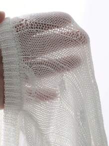 DAZY Suéter holgado de manga larga, cuello en V, de unicolor, casual para mujer