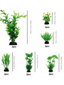 10PCS Green Aquarium Accessories Plants, Fish Tank Decoration, Plastic Plants For Aquarium Decor - Green - View 4