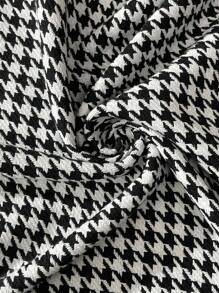 Mulvari Women's Casual Houndstooth Patchwork Regular Jacket, Autumn