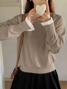 DAZY Women's Crew Neck Long Sleeve Loose Casual Knit Sweater For Autumn/Winter