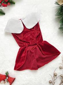 PETSIN 1 pieza Vestido elegante para mascotas estilo francés con estampado a cuadros rojos y blancos - Multicolor - Ver 7