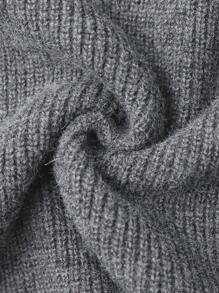 Franclia Plus Size Women French Round Neck Long Sleeve Knitted Sweater Dress