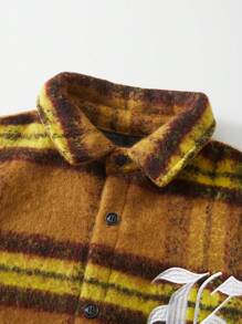 Chaqueta informal holgada de estilo universitario a cuadros para adolescentes varones, otoño/invierno - Amarillo - Ver 3