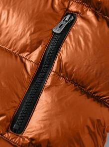 Manfinity Homme 男士冬季连帽拉链口袋夹克，休闲简约时尚，日常穿着