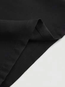 SHEIN MOD Women's High Waist Pleated Cinched Waist Black Wide Leg Pants,Party,Street,Goth,Preppy,Elegant,Party,Office Pants Women,New Years Women Outfits,New Years Eve Attire,Business Casual,Old Money Style,Academia,Work Clothes Women,Valentine Clothes Women