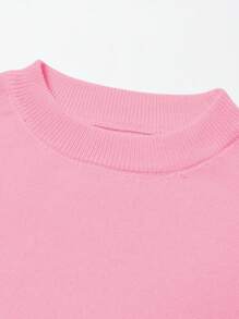 Girls Christmas Sweater Casual Pink Simple Christmas Tree Pattern Printed Comfortable Knit - Pink - View 3