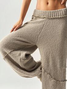 Bohemela Women's High Waist Loose Drawstring Sweatpants For Vacation In Fall/Winter - Khaki - View 3