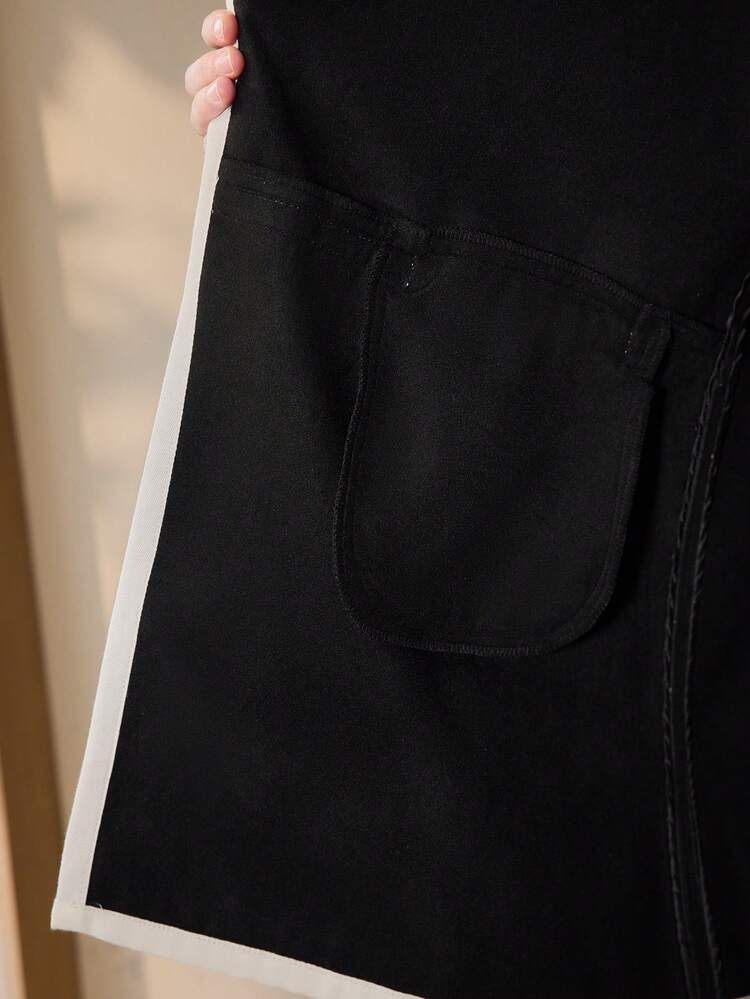 CONTRAST BINDING SINGLE BUTTON OVERCOAT