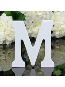 1pc 20cm Large White Wooden Capital English Alphabet & Number Ornament Best Gifts Birthday