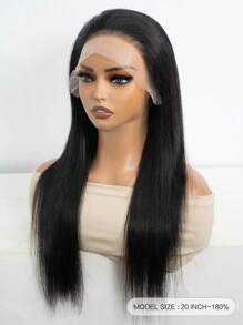 Straight Lace Front Wigs Human Hair Pre Plucked Transparent Lace Frontal Wig With Natural Hairline Baby Hair 13x6 13x4 180% Density Virgin Hair - Natural Black - View 3