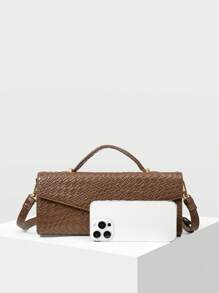 MOTF PREMIUM 1PC WOMEN'S FASHIONABLE VERSATILE MINIMALIST CASUAL CLUTCH BAG - Coffee Brown - View 4