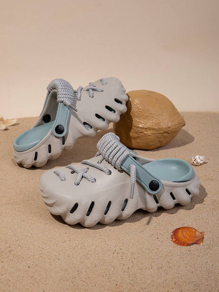儿童时尚百搭透气一体式镂空沙滩凉鞋，潮流鞋 - 彩色 - 查看 1