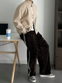 DAZY Men's Solid Color Basic Zipper Jacket,Fall Clothes