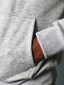 SUMWON Essential Drawstring Hoodie Ultra Soft Fleece Athletic Workout Lounge Wear Winter Fall Casual Sportswear Athletic Loungewear Training Activewear - Grey - View 5