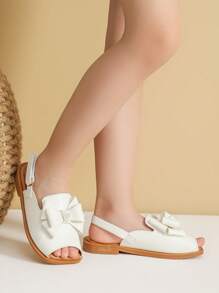 Sandálias Brancas para Meninas, Chinelos de Moda Infantil, Calçados de Verão para Crianças, Sandálias Rasteiras para Meninas - Branco - Visão 6