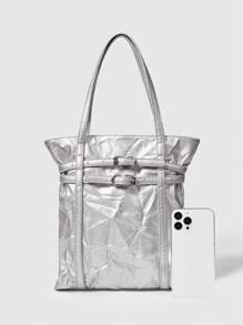 ROMWE Grunge Punk Jednolita kolorowa modna damska torba na ramię, odpowiednia do codziennych dojazdów do pracy i podróży