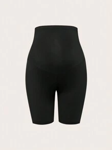 SHEIN Maternity Solid Color Pocket Casual Leggings, For Daily Wear