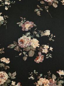 Sweetra Plus Size Elegante Bloemenprint Verstelbare Elastische Taille Cami Jurk, Voor De Zomer
