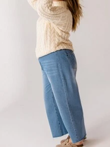 Aralina Curve High Waist Wide Leg Vintage-Inspired Denim Jeans