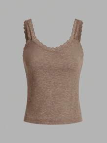 SHEIN Essnce 3pcs/Set Summer Lace Trim Fitted Casual Vacation Versatile Knit Camisoles