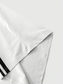 PAVTROS Manfinity Streetrush Men's Slogan Print Short Sleeve T-Shirt And Long Pants Set - White - View 3