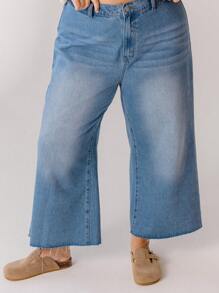 Aralina Curve High Waist Wide Leg Vintage-Inspired Denim Jeans