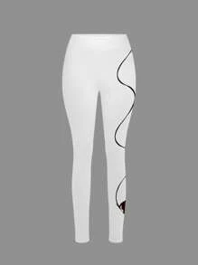 INAWLY Women's 2025 Ski Sports Print Tights Leggings Trousers Athleisure Activewear Fall Cloth For Women