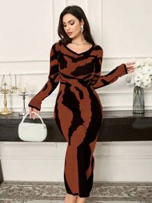 Modelyn Women Knit Sweater Dress, Casual & Simple For Daily Wear, Fashion