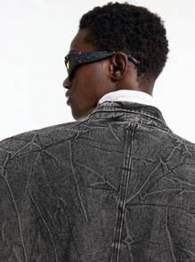 NEON BLANC Chaqueta de calle de doble botonadura de mezclilla para hombres
