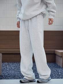 DAZY Men's Letter Print Sweatshirt Set, Autumn - Grey - View 5