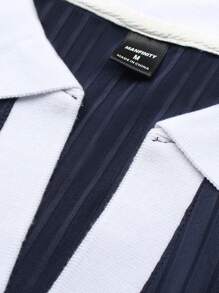 Manfinity Homme Men's Minimalist Contrast Color Long Sleeve Polo Shirt, Suitable For Casual Daily Sports Wear, Collar Golf Shirt, For Friends, Father Gifts,