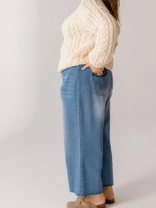 Aralina Curve High Waist Wide Leg Vintage-Inspired Denim Jeans