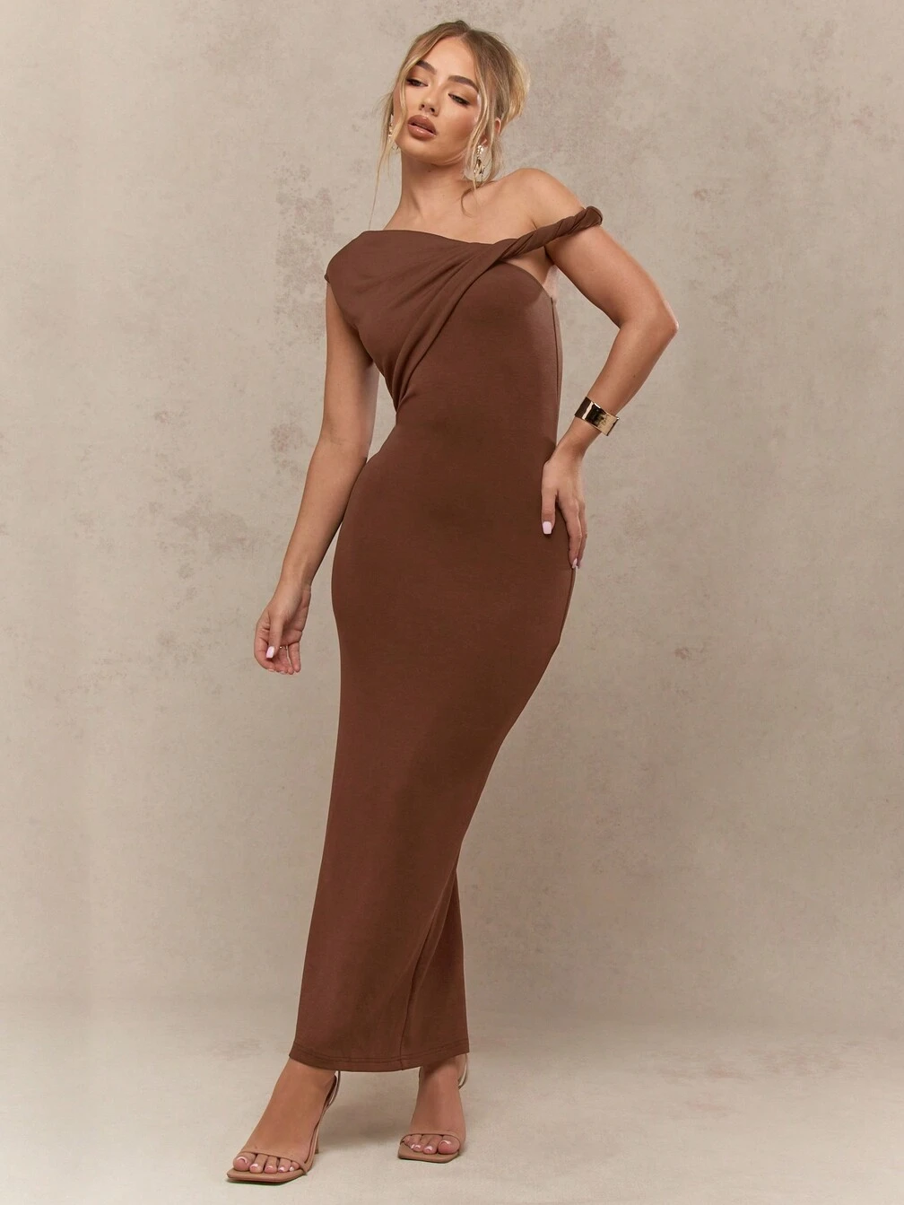 missguided jersey dress Asymmetric Neck Fitted Bodycon Long Cute Sundress｜ MISSGUIDED women's evening wear dresses