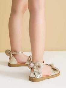 Girls' Summer Sandals, Children Shoes, Little Girl Gold Color Flat Sandals, Teenage Casual Sandals