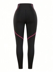 Easify SHEIN Sport 3 stuks dames effen kleur ronde hals gekruiste rug tanktop en leggings sportsets, casual dames workoutset dames leggingset