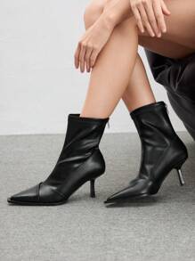 CUCCOO BIZCHIC Women's Fashion Pointed Toe Stiletto Ankle Boots For Christmas And New Year Holiday Valentines - Black - View 4