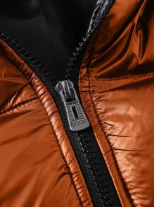 Manfinity Homme 男士冬季连帽拉链口袋夹克，休闲简约时尚，日常穿着