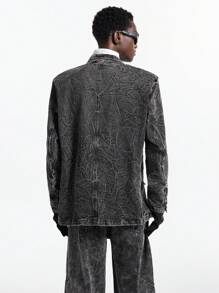 NEON BLANC Chaqueta de calle de doble botonadura de mezclilla para hombres