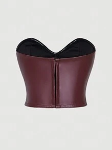 Firerie 新年情人节女士性感踝带红色皮革短款吊带背心，时尚 Y2K 街头风格